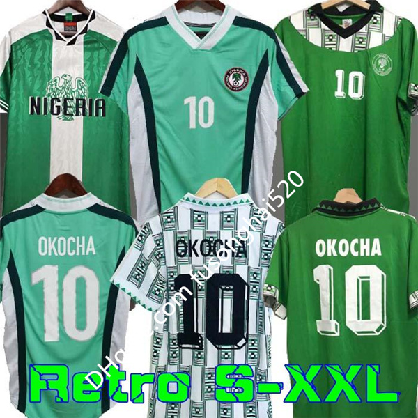 Cheap Nigeria Retro 1994 Home Away Soccer Jerseys Kanu Okocha Finidi Nwogu Futbol Kit Vintage Football Classic Shirt 1996 1998, Black;yellow 
Cheap Nigeria Retro 1994 Home Away Soccer Jerseys Kanu Okocha Finidi Nwogu Futbol Kit Vintage Football Classic Shirt 1996 1998, Black;yellow