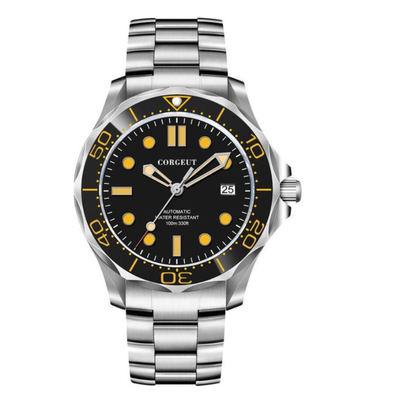 Wristwatches 41MM Stainless Case Black Dial Sapphire Fashion NH35 Automatic Mechanical Sport Watch Male Clock Relogio Masculino, No logo 3
Wristwatches 41MM Stainless Case Black Dial Sapphire Fashion NH35 Automatic Mechanical Sport Watch Male Clock Relogio Masculino, No logo 3