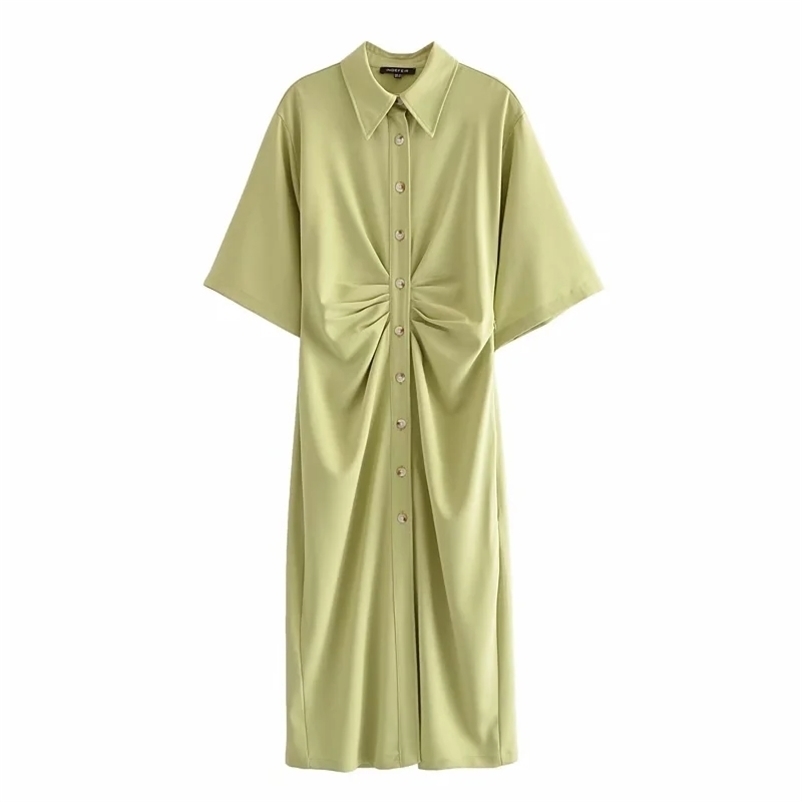 women print dress summer lapel floral Pleated shirt fashion female 210524, Green
women print dress summer lapel floral Pleated shirt fashion female 210524, Green