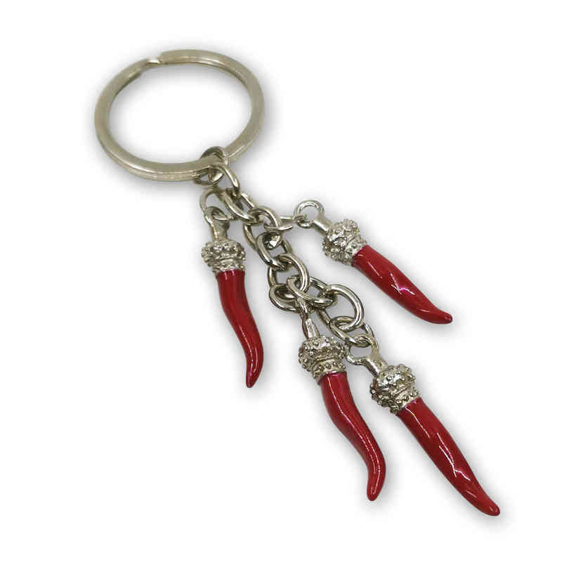 Key Rings Metal Fiery Red Pepper Chain Creative Chinese Three-dimensional Simulation Pendant Gift
