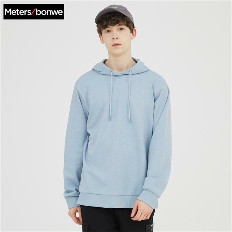 Metersbonwe Spring Ne New Multicolor comfort Hoodiesmen Plus Knit Solid color Hooded Sweatshirt 201103