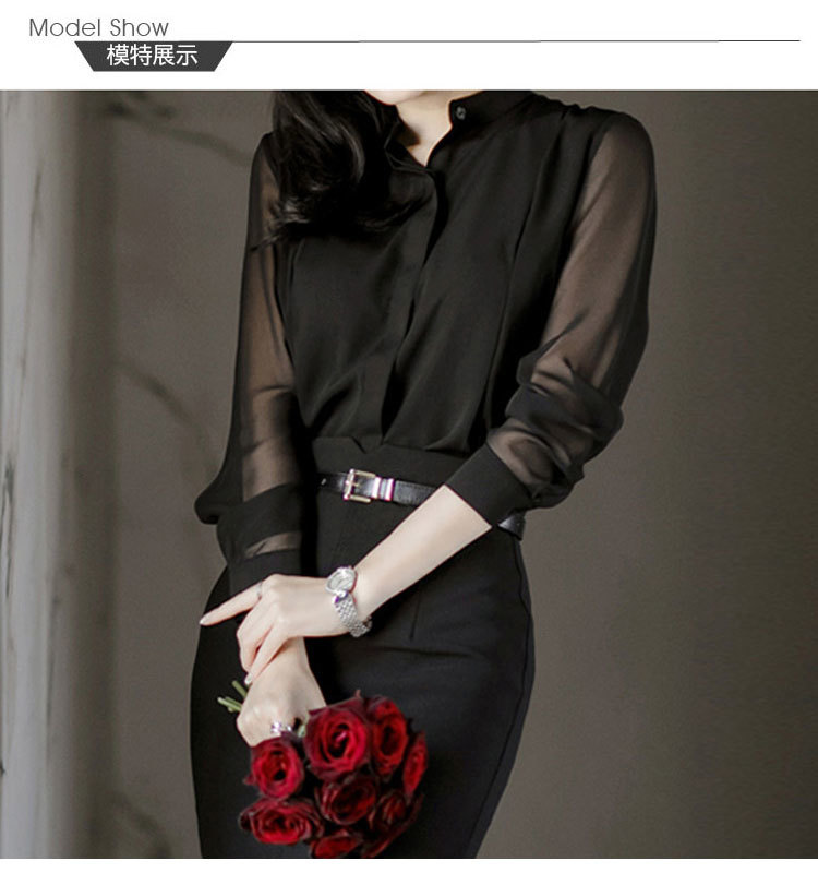 2021 Spring summer Sexy Women See Through Blouse Black Perspective Top Fashion Long Sleeve Transparent Sheer Shirt Blusas Mujer 210225