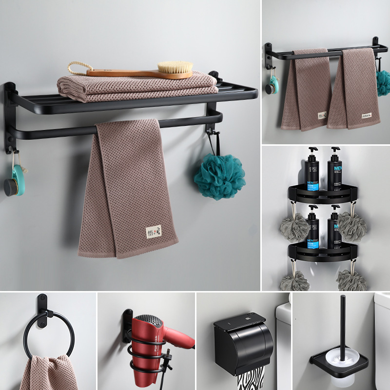 2021 New Accessories, Bathroom Shelf ,towel Rack,paper Toilet Brush Holder Robe Hook Space Aluminum Black Bath Hardware 6hx0
2021 New Accessories, Bathroom Shelf ,towel Rack,paper Toilet Brush Holder Robe Hook Space Aluminum Black Bath Hardware 6hx0