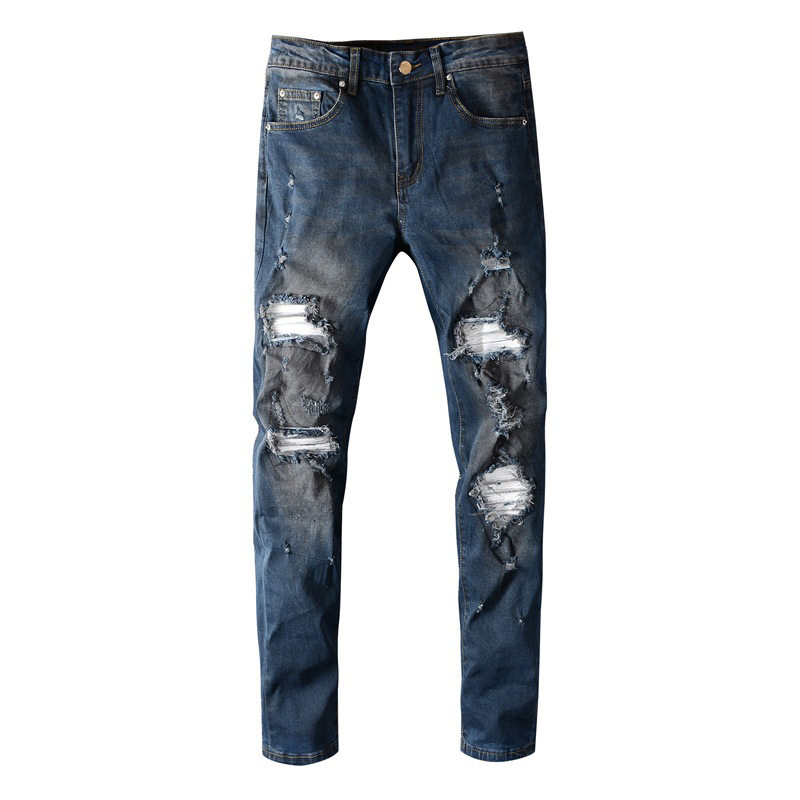 2021 New Large Size 28-40 Fashion Streetwear Men's Stretch Denim Pants Designer Slim Fit Hip Hop Jeans Male Holes Dirty Patch Trousers Vzng, Blue
2021 New Large Size 28-40 Fashion Streetwear Men's Stretch Denim Pants Designer Slim Fit Hip Hop Jeans Male Holes Dirty Patch Trousers Vzng, Blue