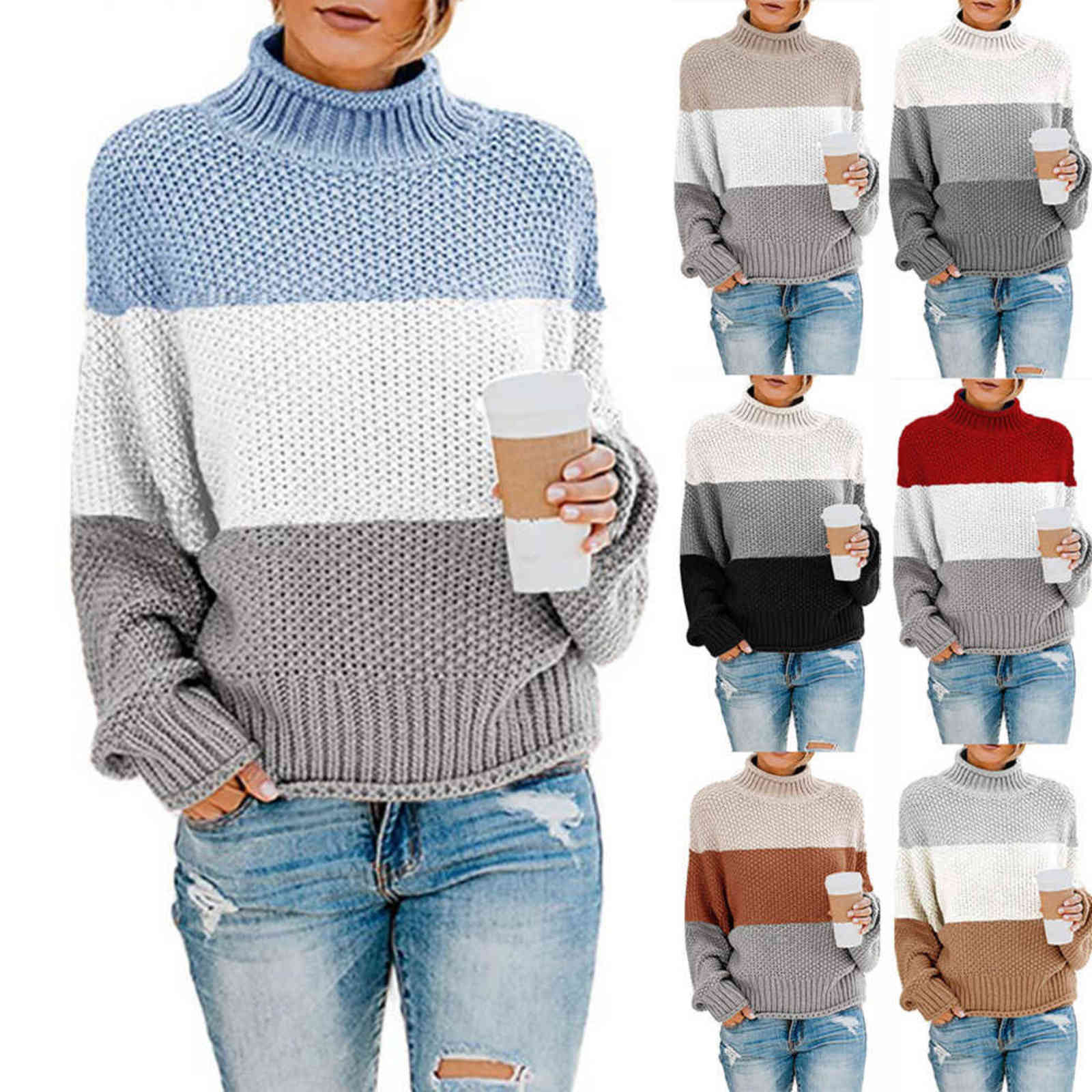 Turtleneck Sweaters Women Autumn Winter 2021 Casual Jumpers Female Color Matching Oversized Sweaters Warm Twist Knitted Pullover Y1110, Navy blue
Turtleneck Sweaters Women Autumn Winter 2021 Casual Jumpers Female Color Matching Oversized Sweaters Warm Twist Knitted Pullover Y1110, Navy blue