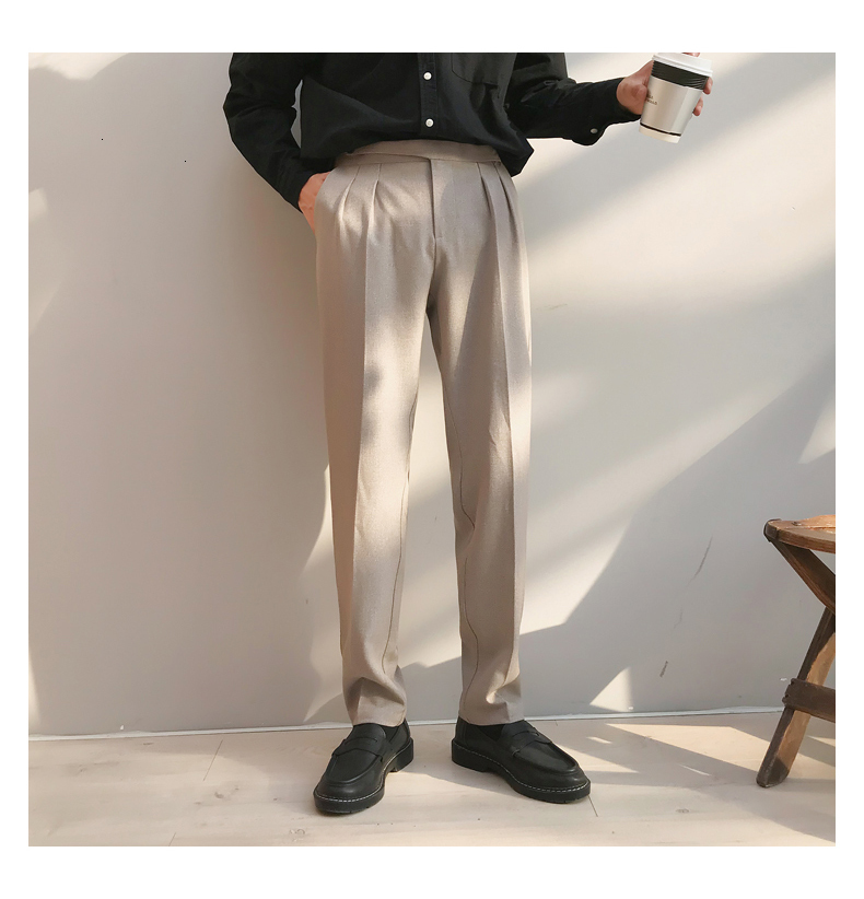 2021 New Men's Silk Formal Business Casual Western-style Trousers Vertical Slim Suit Black/grey/beige Color Social Pants Tg9c, Dark grey
2021 New Men's Silk Formal Business Casual Western-style Trousers Vertical Slim Suit Black/grey/beige Color Social Pants Tg9c, Dark grey