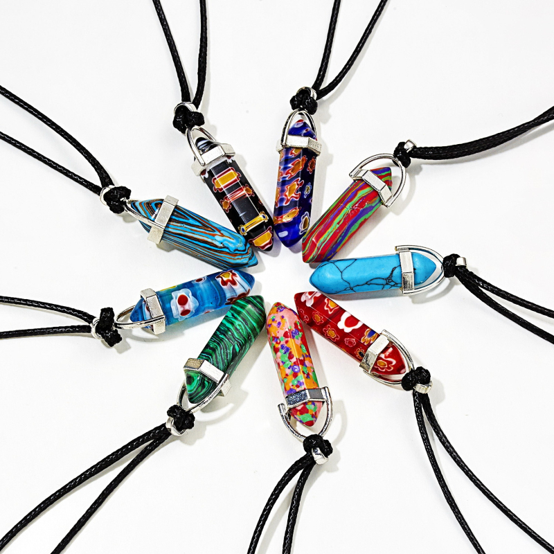 Fashion Versatile Hexagon Prism Malachite Nature Stone Bullet Pendant Necklace Collarbone Cord Chain Necklaces
Fashion Versatile Hexagon Prism Malachite Nature Stone Bullet Pendant Necklace Collarbone Cord Chain Necklaces