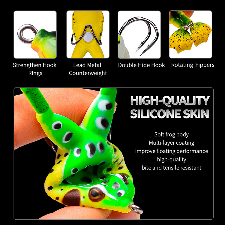 3pcs Double Propellers Frog Rotating Leg Wobbler Soft Bait Jigging Fishing Lure 95mm135g Artificial Topwater Popper Fishing