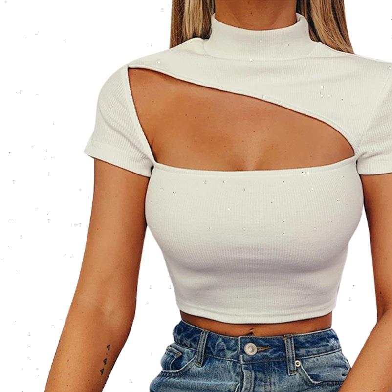 women cut out crop mock neck short sleeve solid slim fit knit t shirt tee for daily rave party clubwear, White
women cut out crop mock neck short sleeve solid slim fit knit t shirt tee for daily rave party clubwear, White