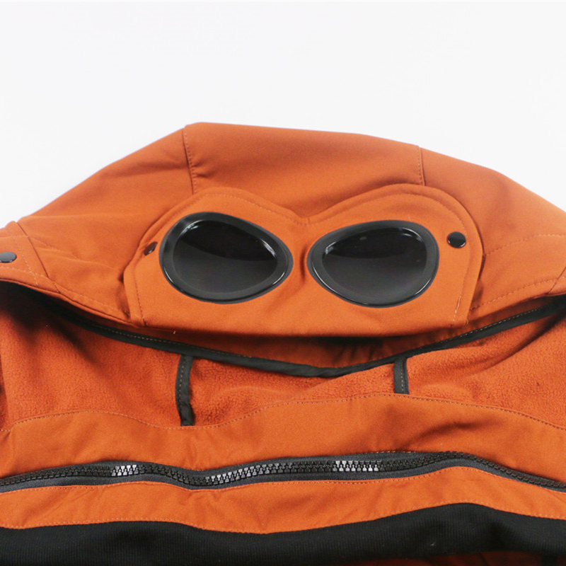 Spring and Autumn Loose Plush and Thick Windbreaker High Quality Men's Jacket with Glasses Cap Hat Detachable Soft Shell Jacket Coat