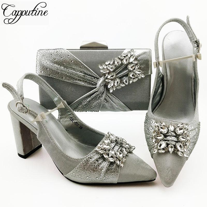 Dress Shoes Latest Silver Poinnted Toe Spring/autumn Matching With Purse Handbag QSL011 Heel Height 9cm, As pic
Dress Shoes Latest Silver Poinnted Toe Spring/autumn Matching With Purse Handbag QSL011 Heel Height 9cm, As pic