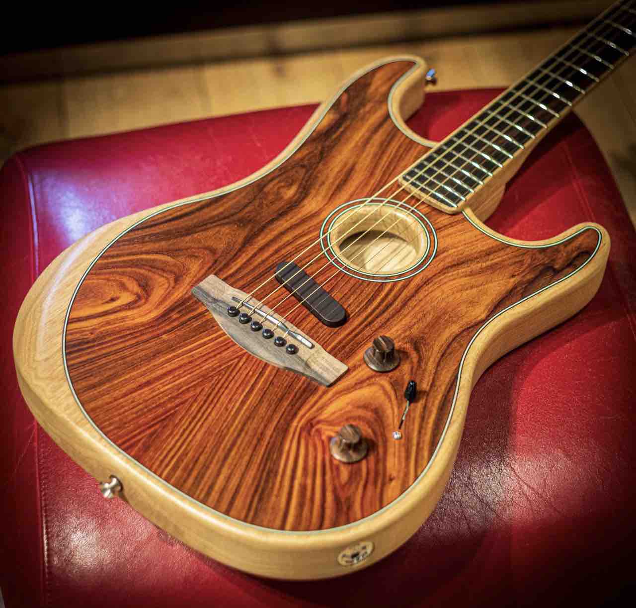 Acoustasonic Tele Amber Flame Maple Top Hollow Body Electric Guitar Deep C Mahogany Neck, Chrome hardware, Vintage Tuners
Acoustasonic Tele Amber Flame Maple Top Hollow Body Electric Guitar Deep C Mahogany Neck, Chrome hardware, Vintage Tuners