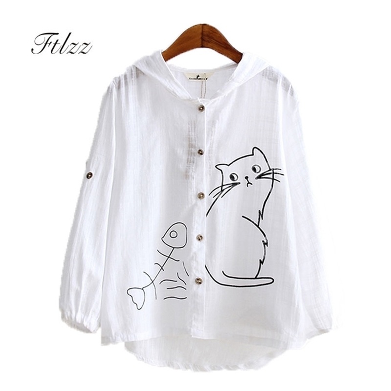 Women White Jackets Ladies Casual Animal Cat Print Short Jacket Summer Thin Hooded Single Breasted Coat Casaco Feminino 210525
Women White Jackets Ladies Casual Animal Cat Print Short Jacket Summer Thin Hooded Single Breasted Coat Casaco Feminino 210525