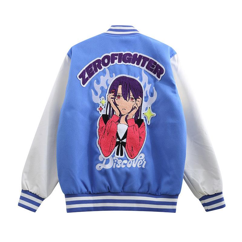 Men's Jackets Mens Fashion Varsity Jacket Anime Girl Embroidery Patchwork Color Block Baseball Coat 2021 Winter Streetwear Bomber Women, Blue
Men's Jackets Mens Fashion Varsity Jacket Anime Girl Embroidery Patchwork Color Block Baseball Coat 2021 Winter Streetwear Bomber Women, Blue