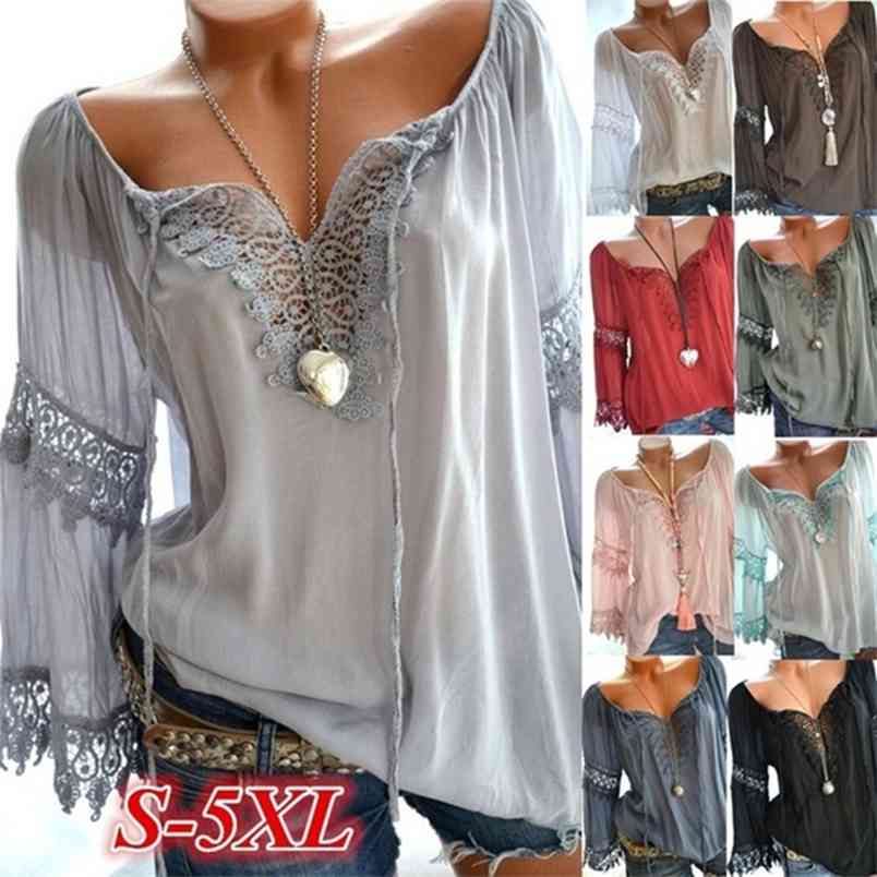 High quality large size loose women blouses summer lace top fashion casual V-neck long sleeve shirts 210831, Blue
High quality large size loose women blouses summer lace top fashion casual V-neck long sleeve shirts 210831, Blue