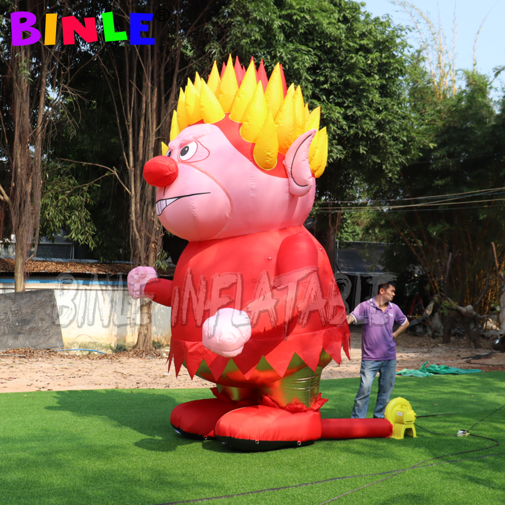3.6m giant christmas decoration inflatable heat miser with led lights outdoor cartoon character for sale