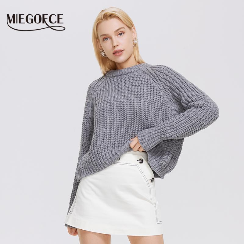 Women's Sweaters MIEGOFCE 2021 Autumn Winter Ladies Short Youth Fashion Round Neck Sweater Brand High Quality M21200, White;black
Women's Sweaters MIEGOFCE 2021 Autumn Winter Ladies Short Youth Fashion Round Neck Sweater Brand High Quality M21200, White;black
