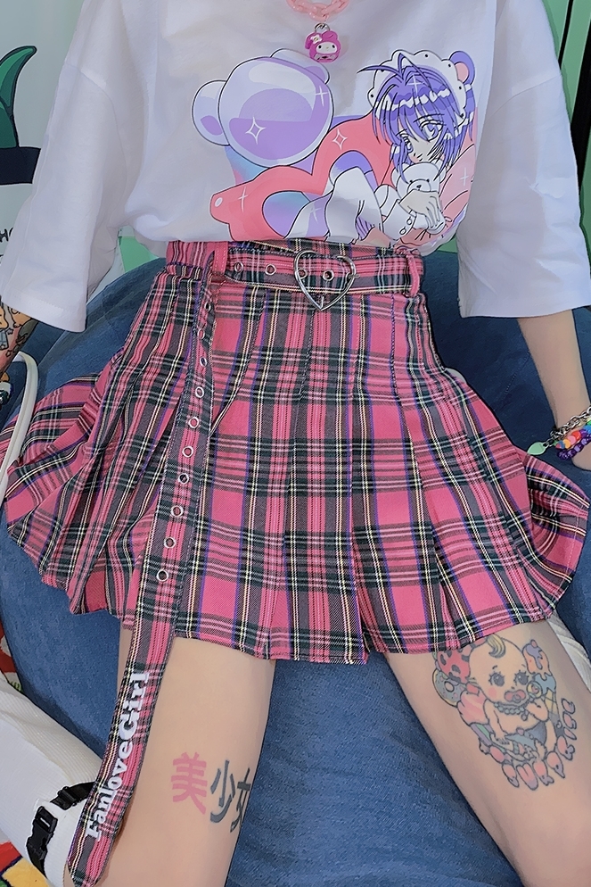 Harajuku style girl Millennium girl Tuku sweet pleated skirt short skirts 210306