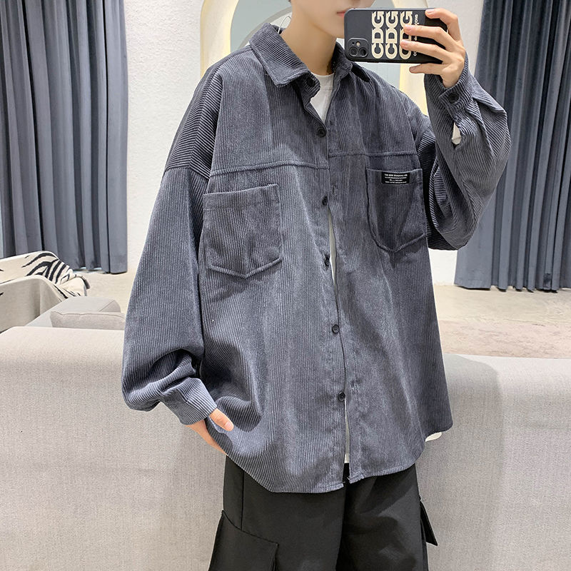 2021 New Autumn Corduroy Men's Fashion Retro Cotton Casual Shirt Men Streetwear Wild Loose Korean Long-sleeved Shirts Mens M-2xl 6ze7, Black
2021 New Autumn Corduroy Men's Fashion Retro Cotton Casual Shirt Men Streetwear Wild Loose Korean Long-sleeved Shirts Mens M-2xl 6ze7, Black