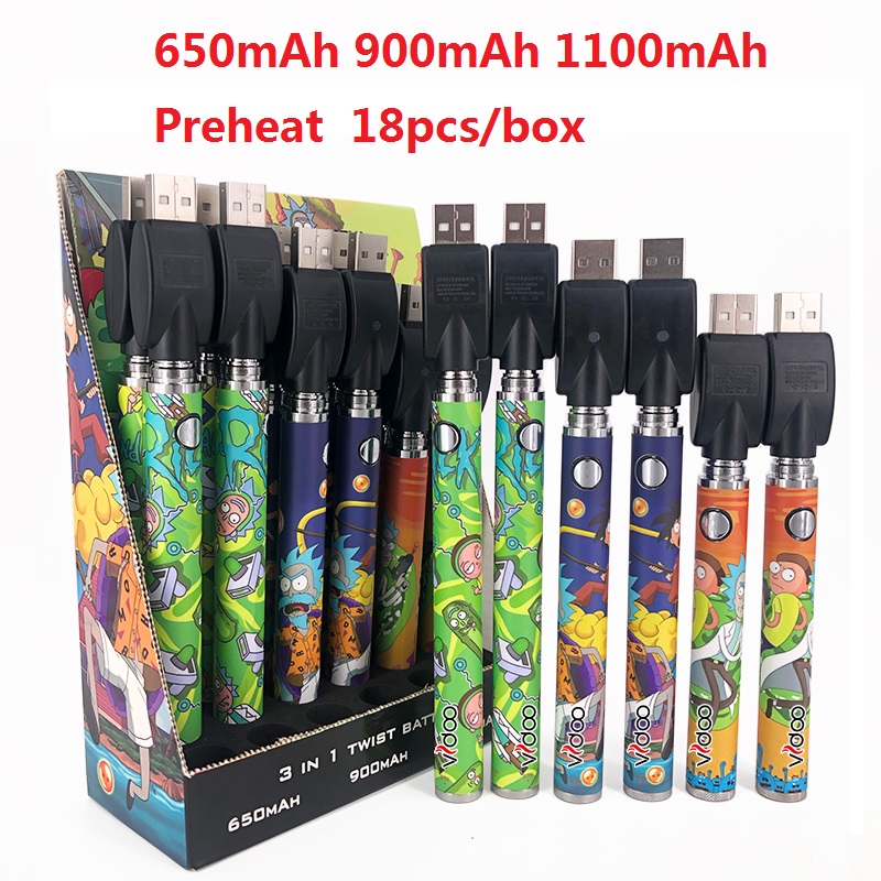 Twist bottom adjust voltage battery 3.3-3.6-3.9-4.2V 650/900/1100 mAh display box package 510 vape pen batteries starter suitable
Twist bottom adjust voltage battery 3.3-3.6-3.9-4.2V 650/900/1100 mAh display box package 510 vape pen batteries starter suitable