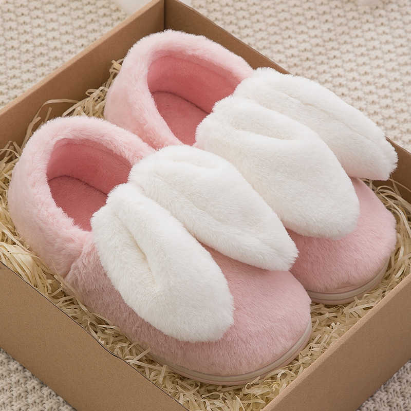 Winter Cute Bunny Ears Cotton Slippers Cartoon Plush Home Slippers Women Couples Non-Slip Indoor Cozy Bedroom Warm Soft Slipper H0827, Light green
Winter Cute Bunny Ears Cotton Slippers Cartoon Plush Home Slippers Women Couples Non-Slip Indoor Cozy Bedroom Warm Soft Slipper H0827, Light green