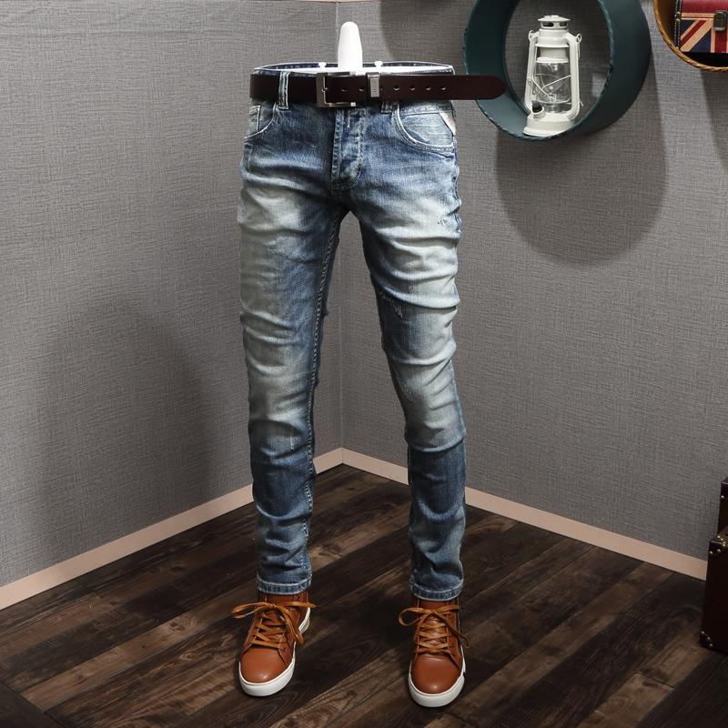 2021 New Italian Style Fashion Light Blue Elastic Slim Fit Classical Men Buttons Pants Newly Vintage Designer Jeans Homme Alup
2021 New Italian Style Fashion Light Blue Elastic Slim Fit Classical Men Buttons Pants Newly Vintage Designer Jeans Homme Alup