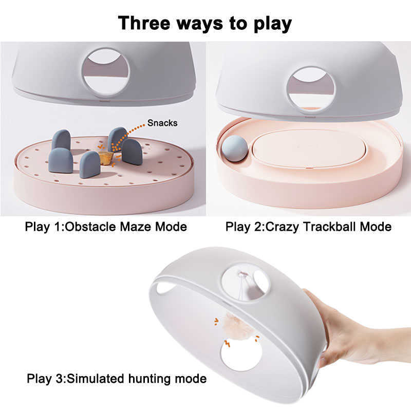 3 In 1 Pet Cat Toy Track Ball Plush Interactive Intelligence Toys For Cats Games Treat Puzzle Toy Amusing Training Katten Tunnel 210929