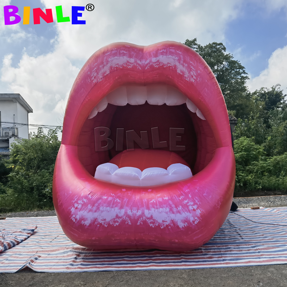 Amazing Giant Open Inflatable Mouth Model Red Sexy Lips Balloon Club Pub Party Event Decoration,Music Stage Decor Ideas