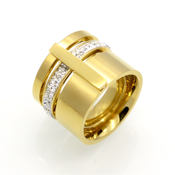 Three rings with diamond mud and titanium steel ring01236690349