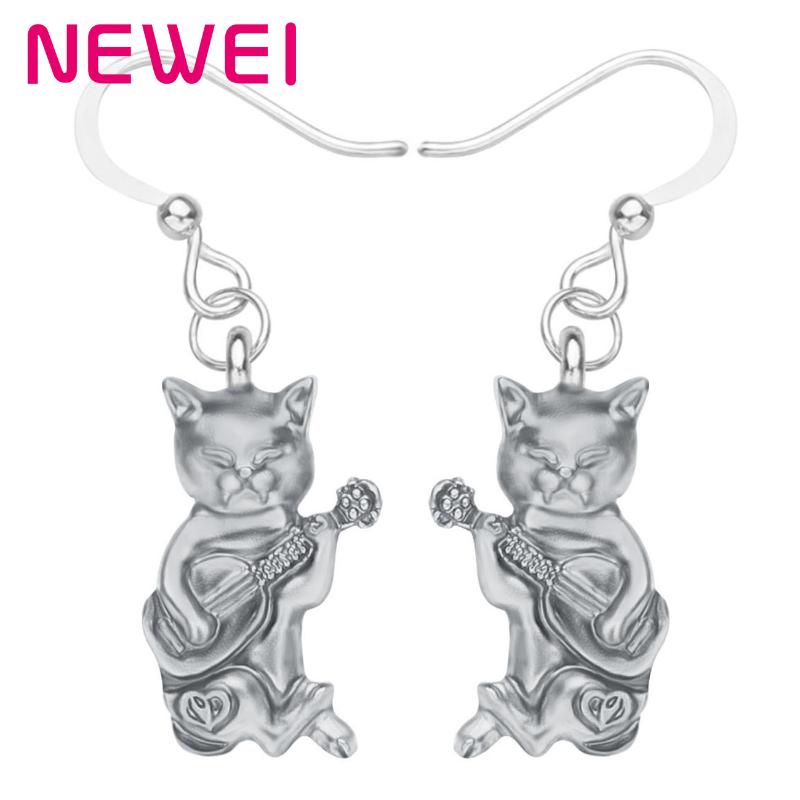 Dangle & Chandelier Ei Antique Sliver Plated Cute Guitar Cat Earrings Anime Sweet Kitten Animal Drop Jewelry For Women Girls Gift Charms, Silver
Dangle & Chandelier Ei Antique Sliver Plated Cute Guitar Cat Earrings Anime Sweet Kitten Animal Drop Jewelry For Women Girls Gift Charms, Silver