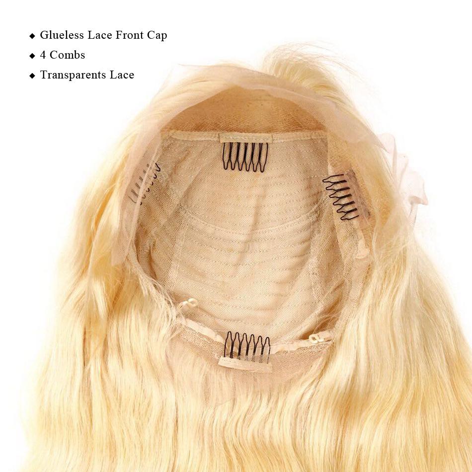 613 Blonde Lace Front Human Hair Wigs Straight HD Transparent Lace 13x4 Pre Plucked 150 Brazilian Remy Hair Lace Frontal Wigs