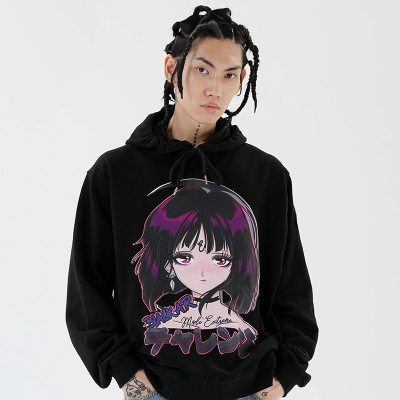Hip Hop Hoodie Sweatshirt Streetwear Japanese Anime Girl Harajuku Hoodie Men HipHop Japan Cartoon Hoodie Pullover Loose LJ201028