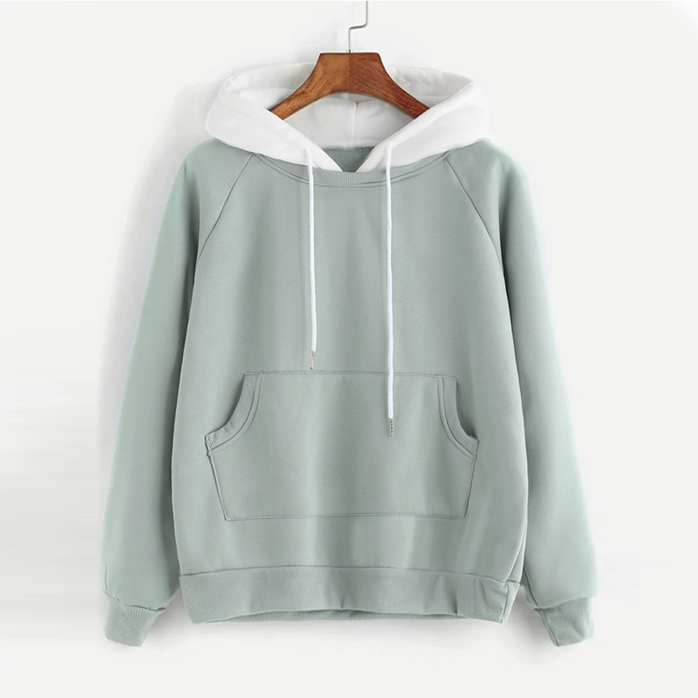 Hoodies Women Pactchwork Color Long Sleeve Contrast Color Women Plus Size Hoodies Solid Oversized Hoodies 201030