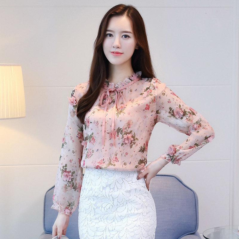 2021 Spring Autumn New Women Blouse Shirt Fashion Long Sleeve Sweet Print Women's Clothing Ruffled Neck Feminine Tops Blusas 34ca, Pink
2021 Spring Autumn New Women Blouse Shirt Fashion Long Sleeve Sweet Print Women's Clothing Ruffled Neck Feminine Tops Blusas 34ca, Pink