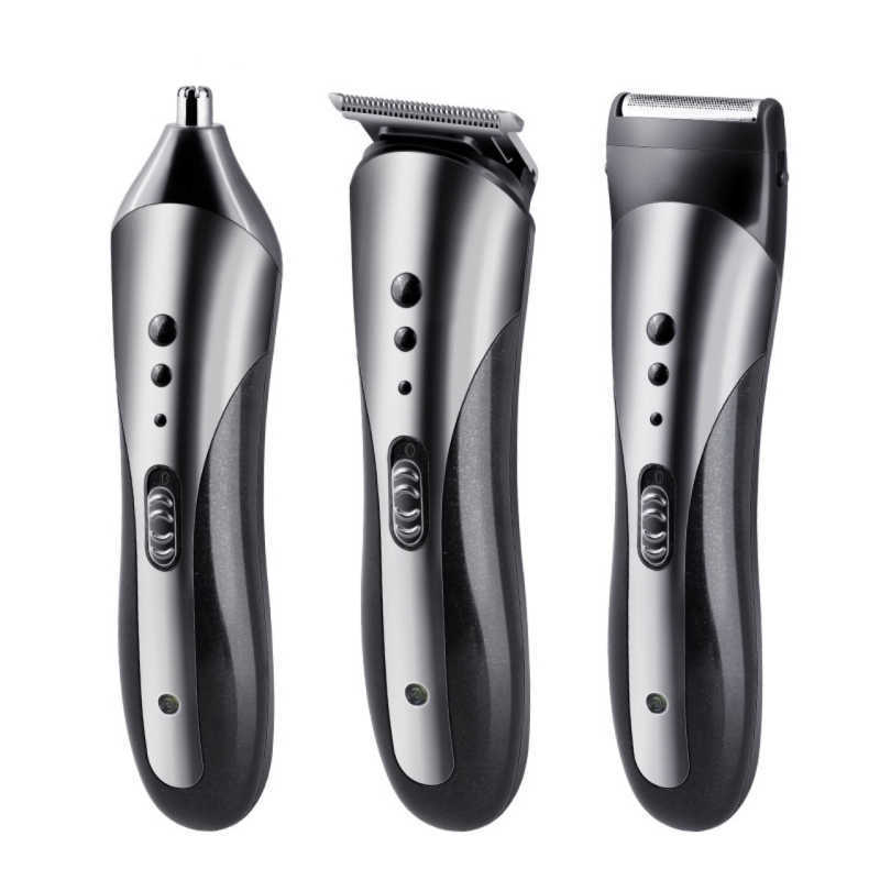 3 In1 Mens Electric Hair Trimmer Rechargeable Hair Clipper Portable Beard Shaver Shaving Machine Razor Beard Nose Trimmer TSLM1 P0817