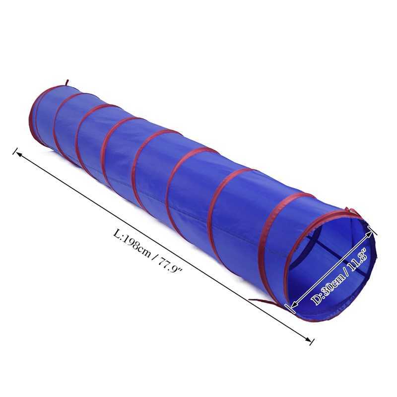 2M Dia 30CM Pet Cat Tunnels Toys for Cats Small Dogs Foldable Funny Cat Dog Tunnels Toys Passageway Tubes Kitten Puppy Outdoors 210929