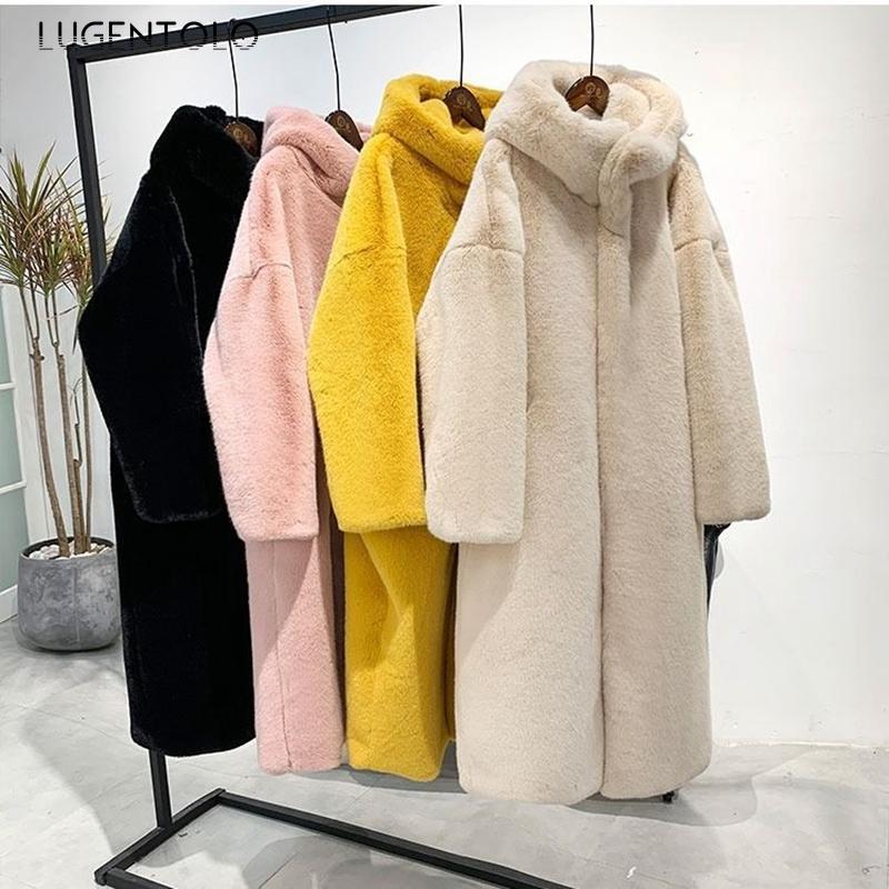 Women's Fur & Faux Lugentolo Autumn Winter Women Thicken Solid Long Coats Hooded Flocking Warm Pocket Single-breasted Simple, Black
Women's Fur & Faux Lugentolo Autumn Winter Women Thicken Solid Long Coats Hooded Flocking Warm Pocket Single-breasted Simple, Black