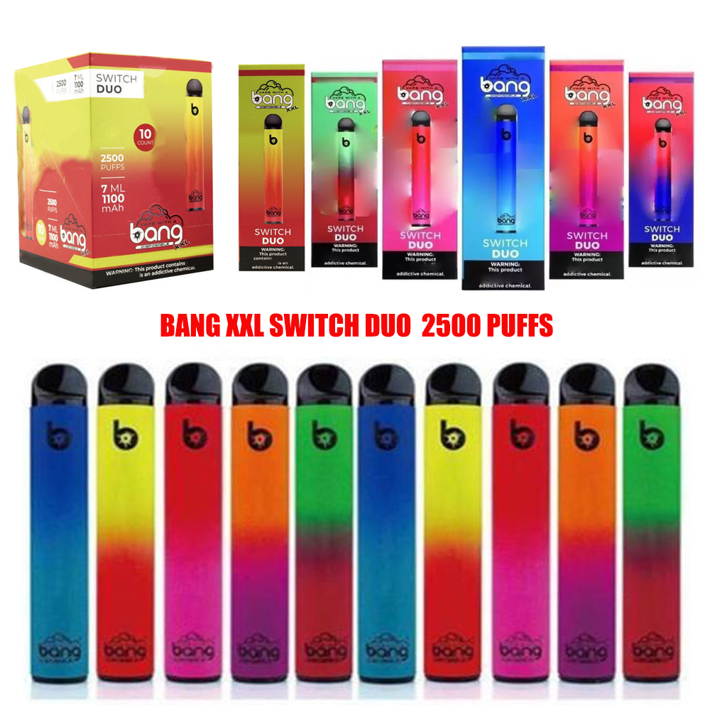 Bang Pro Max XXL Switch Duo 2 In 1 Device Disposable Cigarettes Vape Pen E cigarette 2500 Puffs 1100mAh 7ml Prefilled Cartridge Pods Vapors
Bang Pro Max XXL Switch Duo 2 In 1 Device Disposable Cigarettes Vape Pen E cigarette 2500 Puffs 1100mAh 7ml Prefilled Cartridge Pods Vapors