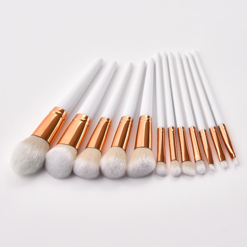Makeup Brushes GUJHUI 12Pcs Set Eye Shadow Eyebrow Eyeliner Blush Loose Foundation Powder Professional Lip Women Cosmetic Tools