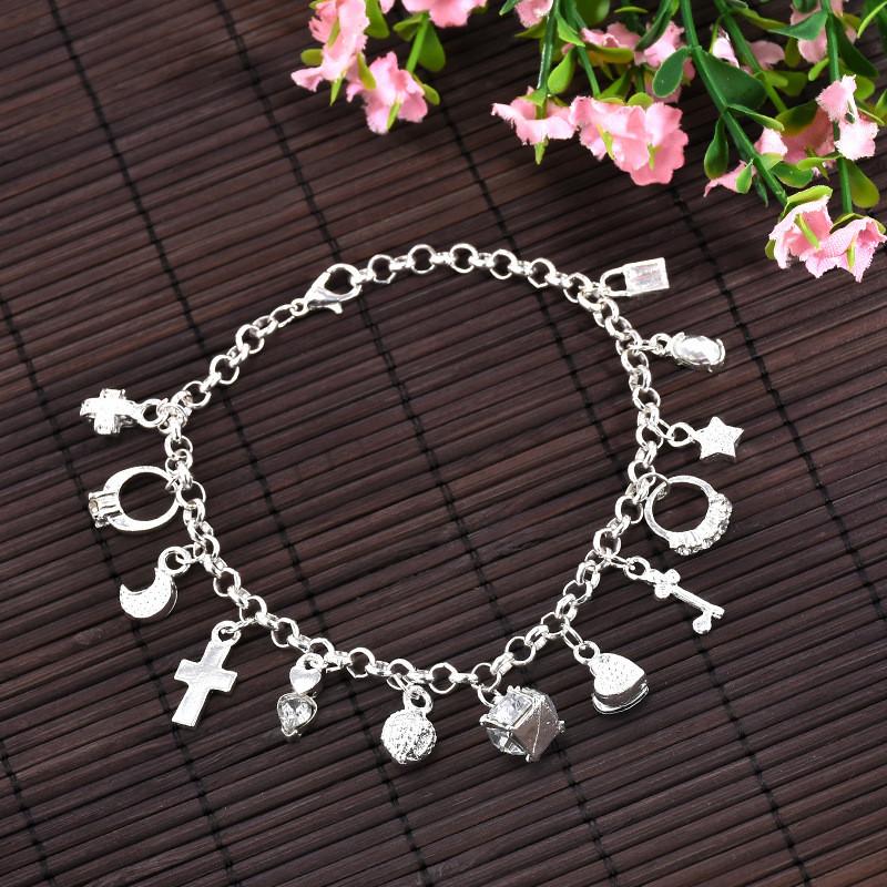 Charm Bracelets Antique Silver Color 13 Charms Fashion Women Jewelry
Charm Bracelets Antique Silver Color 13 Charms Fashion Women Jewelry