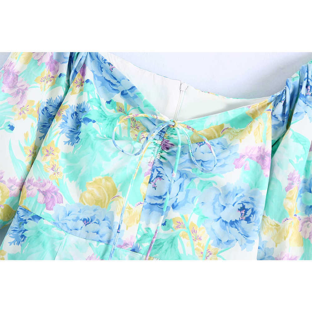 Summer Dress Women Puff Sleeves elegant Casual Fashion Chic Lady Woman Dresses y2k Dresses 210709