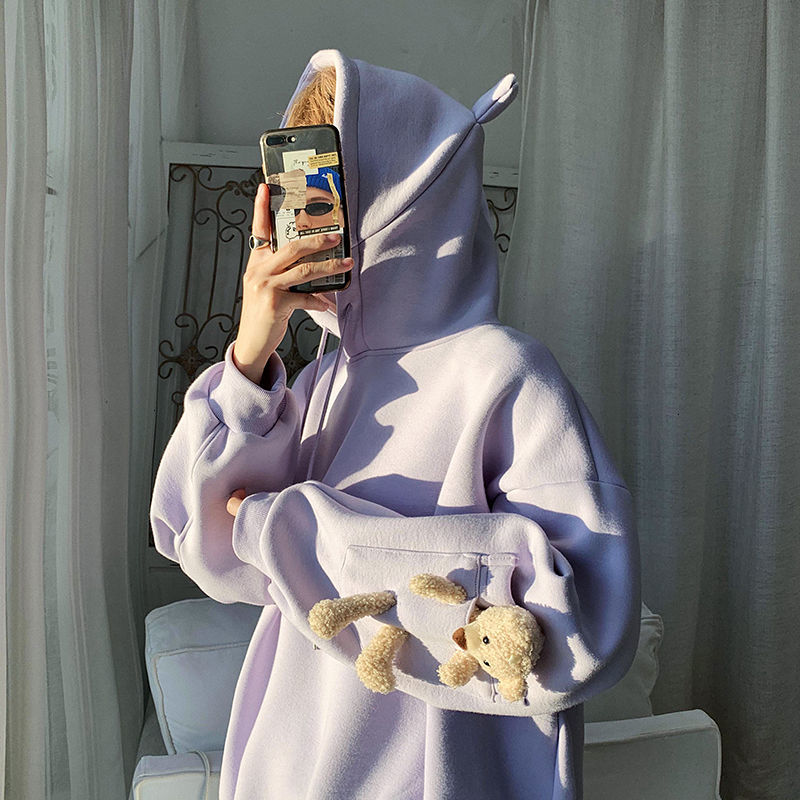 2021 New Winter Men's Cute Bear Thicken Plush Hooded Hoodies Youth Loose Coats Casual Cotton Pullover 3-color Tide Sweatshirts -2xl L2br, Black
2021 New Winter Men's Cute Bear Thicken Plush Hooded Hoodies Youth Loose Coats Casual Cotton Pullover 3-color Tide Sweatshirts -2xl L2br, Black