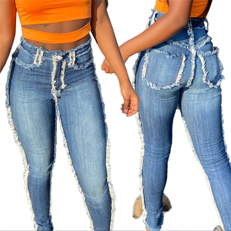 2021 New Hot Sale High Waist Women Jeans Stretch Ny Casual Korean Pencil Pants Overalls Trousers Wholesale Dropshpping G5ku, Sky blue
2021 New Hot Sale High Waist Women Jeans Stretch Ny Casual Korean Pencil Pants Overalls Trousers Wholesale Dropshpping G5ku, Sky blue