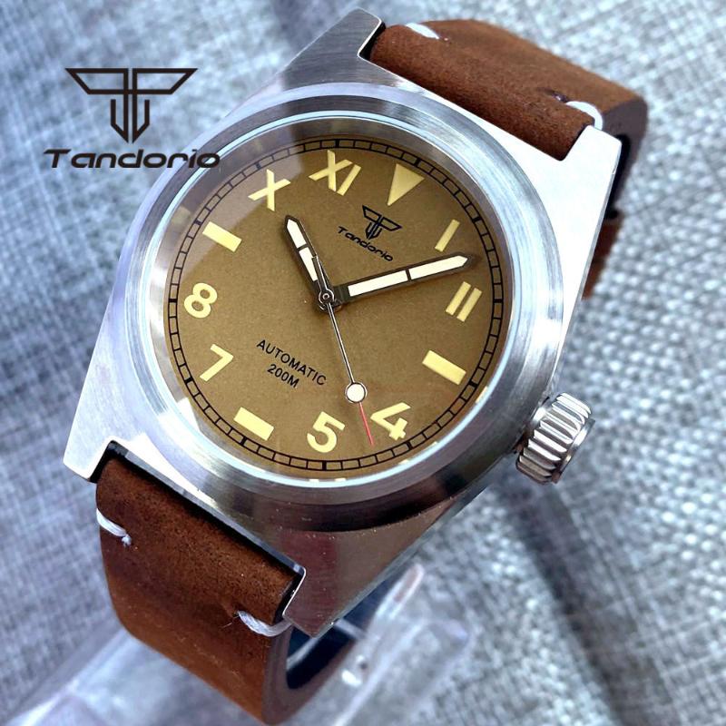 Wristwatches Tandorio PT5000 NH35A 38mm 20Bar Automatic Men Watch Sapphire Glass Lume Coffee/Black Dial Brushed Case Leather/Rubber Strap, Dial g strap 1
Wristwatches Tandorio PT5000 NH35A 38mm 20Bar Automatic Men Watch Sapphire Glass Lume Coffee/Black Dial Brushed Case Leather/Rubber Strap, Dial g strap 1