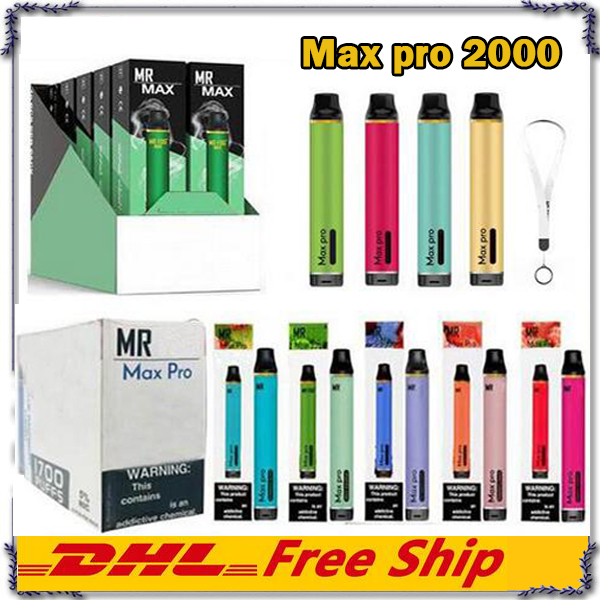 Max pro 2000 Disposable Device E Cigarette Kits 1700 2000 Puffs 750mAh Vape Pen 3.5ml Vaporizer 16 Colors PK onee stick AIR BAR PUFF MAX
Max pro 2000 Disposable Device E Cigarette Kits 1700 2000 Puffs 750mAh Vape Pen 3.5ml Vaporizer 16 Colors PK onee stick AIR BAR PUFF MAX