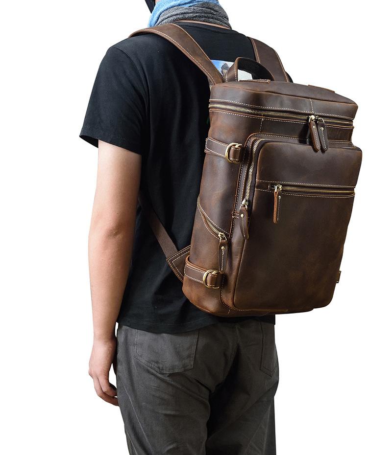 Backpack Men's Crazy Horse Leather Vintage Style Casual Travel School Bag For Teenage Students Laptop Book Bags, As photo
Backpack Men's Crazy Horse Leather Vintage Style Casual Travel School Bag For Teenage Students Laptop Book Bags, As photo