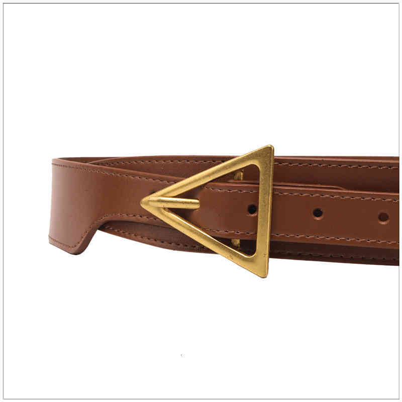 Triangular Buckle Waist Closure Women's Leather Decorative Suit Coat in Fashion with Skirt Summer Wide Belt