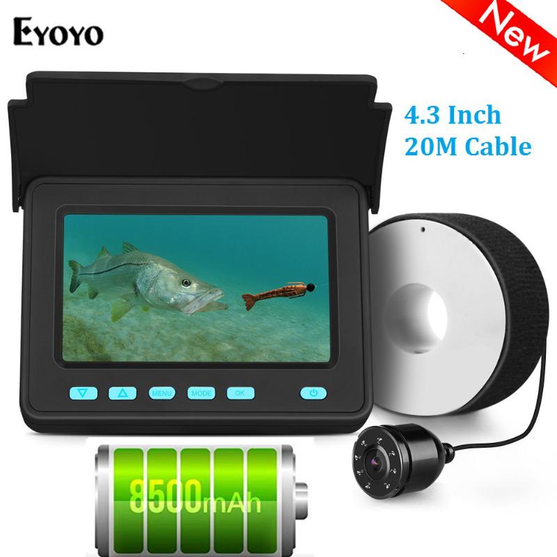 Eyoyo EFPRO 20M Underwater Camera for Fishing 4.3" LCD Monitor Fish Finder 8pcs LEDs Angle 110 degrees Lithium Battery 10000mAh
Eyoyo EFPRO 20M Underwater Camera for Fishing 4.3" LCD Monitor Fish Finder 8pcs LEDs Angle 110 degrees Lithium Battery 10000mAh