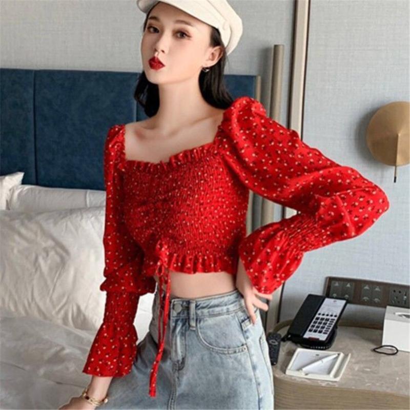 Women's Blouses & Shirts 2022 Korean Fashion Print Slash Neck Sexy Sweet Pleated Exposed Long Sleeve Chiffon Shirt Tops, White
Women's Blouses & Shirts 2022 Korean Fashion Print Slash Neck Sexy Sweet Pleated Exposed Long Sleeve Chiffon Shirt Tops, White