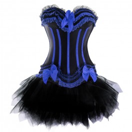 Woman Bustiers 2016 Newest sexy lace corset with tutu dressbeautiful corset set for woman, Beige
